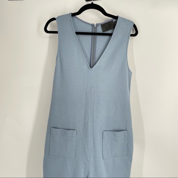 No. 6 Pants - No.6 Store 100% Wool Light Blue Wide Leg Cropped Romper Groovy Size Medium